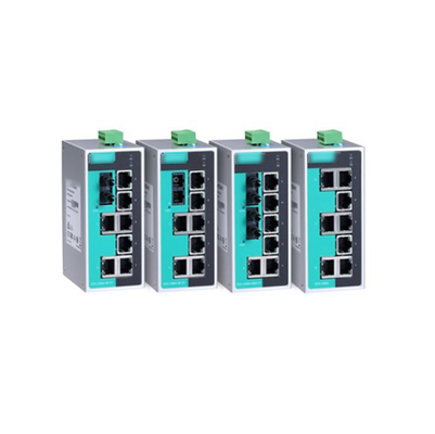 Interruptor Ethernet industrial no gestionado de 8 puertos de la serie EDS-208A con doble entrada de energía redundante