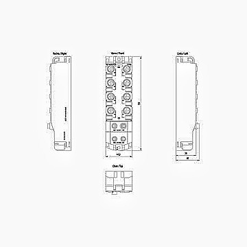 6ES7143-5AH00-0BA0 DIQ 16x24 V DC/0,5 A IP67 Siemens ET 200AL Módulo de conexión con 1