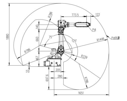 Resultados de soldadura GBS10-C1650 Robot industrial con antorcha de soldadura en planta de fabricación
