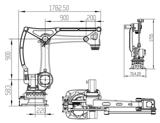 GBS50-K2220 50 kg Robótica de paletización de apilamiento y solución vertical de múltiples articulaciones de 4 ejes