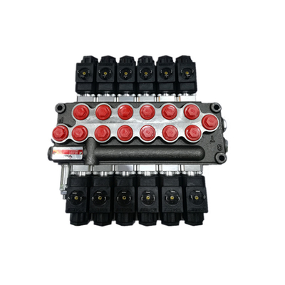 Válvula de control direccional de monobloque de presión hidráulica 5 bobinas Flujo nominal de 45L/MIN