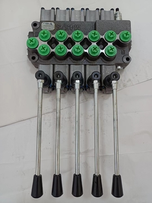 M45/6 Válvula de control hidráulico de monobloque para hidráulica móvil Válvula direccional de 6 carretes