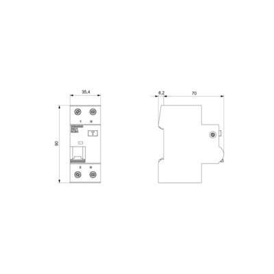 Dispositivo de distribución de baja tensión de Siemens FI/LS AC 30MA 1 N-P C6 4.5KA5SU1353-1KK06
