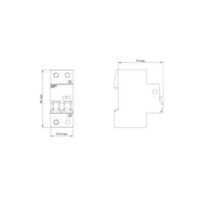 Siemens Interruptor de distribución de energía de baja tensión LS/DI 5SU9356-1KK16 RCBO AC 30MA 1 N C16 6KA