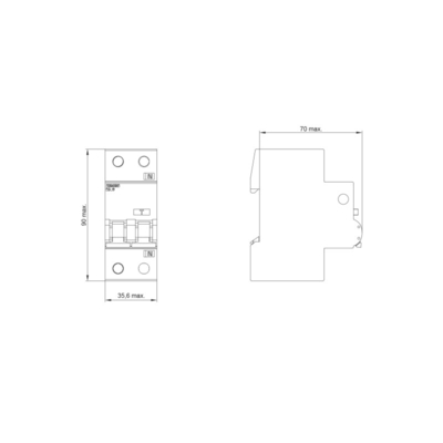 RCBO 6 kA 1P N Tipo AC 30 mA C-Char En 32 A Un AC 230 V Para Siemens 5SU9356 1KK32
