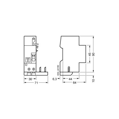 5SM2322-6 RCBO 6 kA 1P N Tipo AC 30 mA C-Char En 32 A Un AC 230 V Para Siemens 5SM2322
