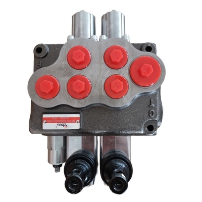 Estructura del tubo 80L/min Flujo válvula hidráulica direccional 2 bobinas válvulas de control monobloque