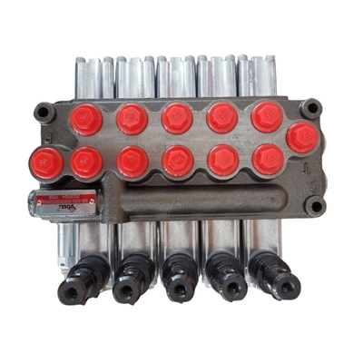Estructura del tubo 80L/min Flujo válvula hidráulica direccional 2 bobinas válvulas de control monobloque