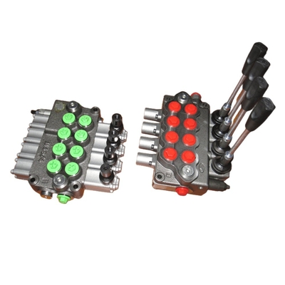 Estructura del tubo 80L/min Flujo válvula hidráulica direccional 2 bobinas válvulas de control monobloque