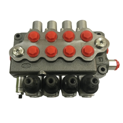 Estructura del tubo 80L/min Flujo válvula hidráulica direccional 2 bobinas válvulas de control monobloque