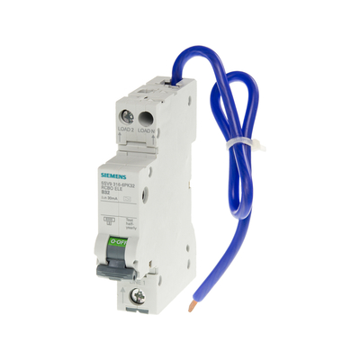 Interruptor de protección contra corrientes residuales compacto 1P N tipo AC 30 mA 5SV9313-1CN25 para Siemens