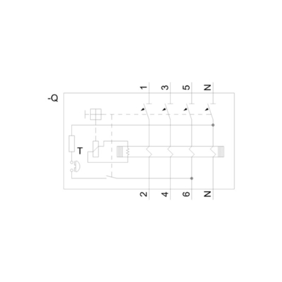 Siemens 5SV3646-6 Interfaz de comunicación del interruptor de circuito de funcionamiento de corriente residual