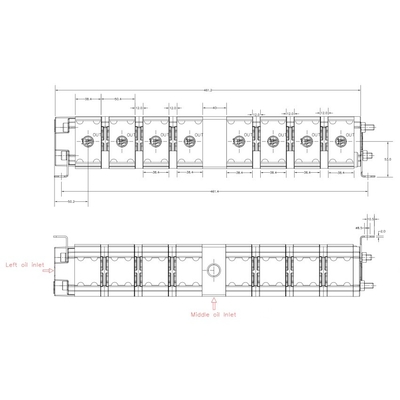 Distribuidor de flujo hidráulico de 8 vías con 8 válvulas de bola de 3 vías de presión y bloque de manifold