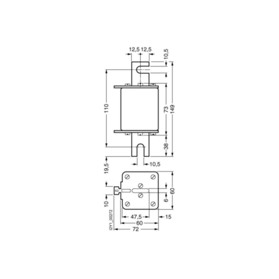 3NE3338-8 SITOR Enlace de fusible con llave de ranura Contactos NH2 en 800 A aR Un AC 800 V Indicador frontal 3NE33388