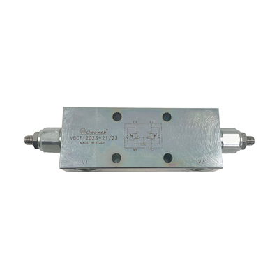 Válvula de equilibrio hidráulica para cilindros VBCF1202S con válvula central abierta 243*59*29mm
