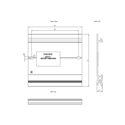 Paquete original SIMATIC S7-1500 Carril de montaje 160 mm para el sistema PLC 6ES7590-1AB60-0AA0
