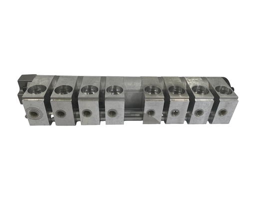Bloque de manivela de válvula de bolas de 8 puertos para presión en el adaptador