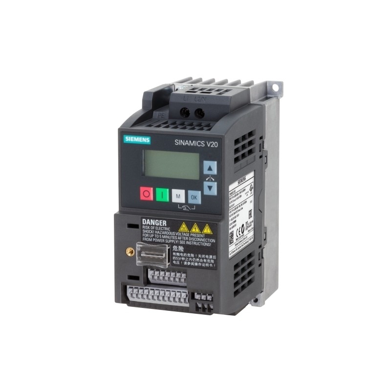 SIEMENS 6SL3210-5BB17-5UV1 SINAMICS V20 200-240V 1AC -10/ 10% 47-63Hz para alta potencia