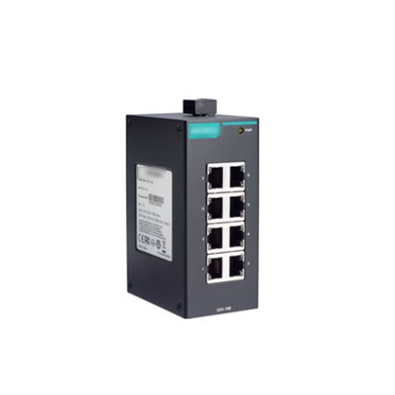 EDS-108 Interruptor Ethernet no administrado de 8 puertos para el montaje de guías de automatización industrial MOXA