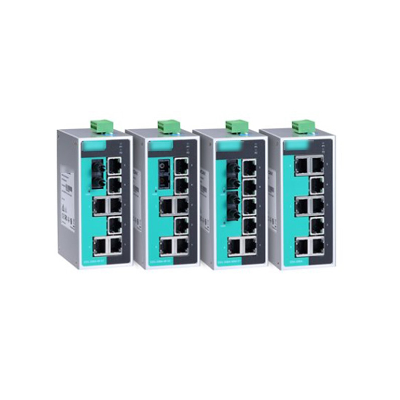 Interruptor Ethernet industrial no gestionado de 8 puertos de la serie EDS-208A con doble entrada de energía redundante