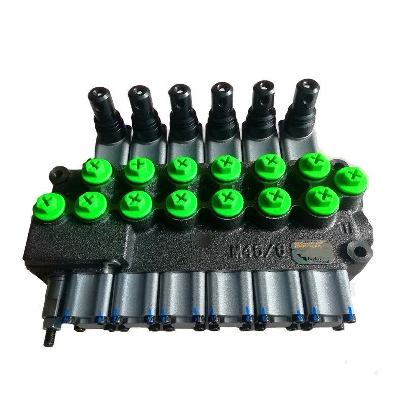 M45/6 Válvula de control hidráulico de monobloque para hidráulica móvil Válvula direccional de 6 carretes