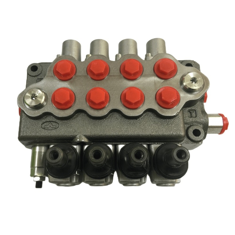 Válvula de control direccional de 45L/min para Walvoil Tipo 40-380LPM Hidráulica de 4 carretes Monobloque