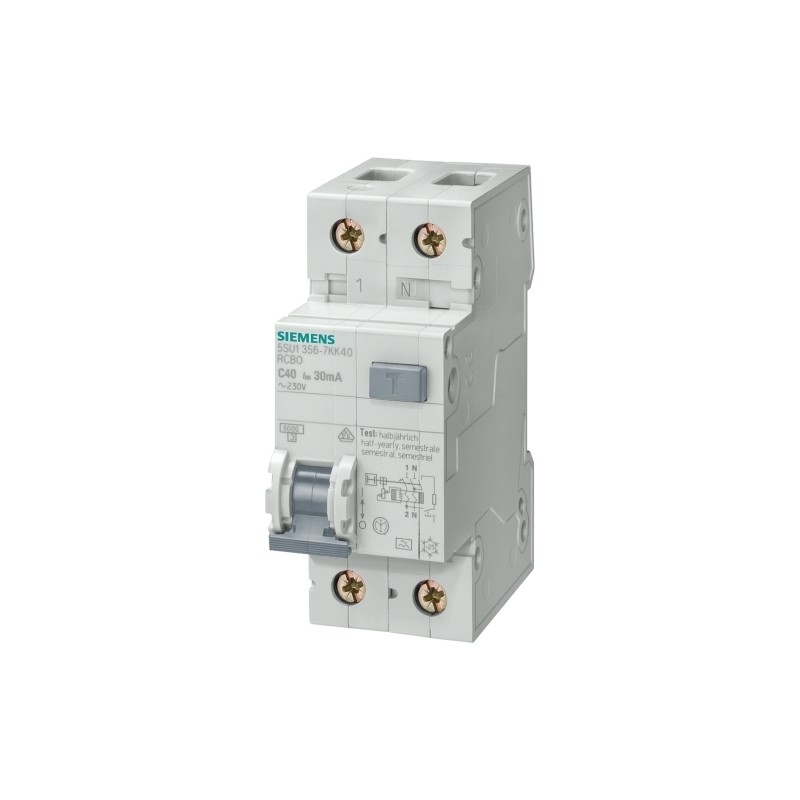 Dispositivo de distribución de baja tensión de Siemens FI/LS AC 30MA 1 N-P C6 4.5KA5SU1353-1KK06