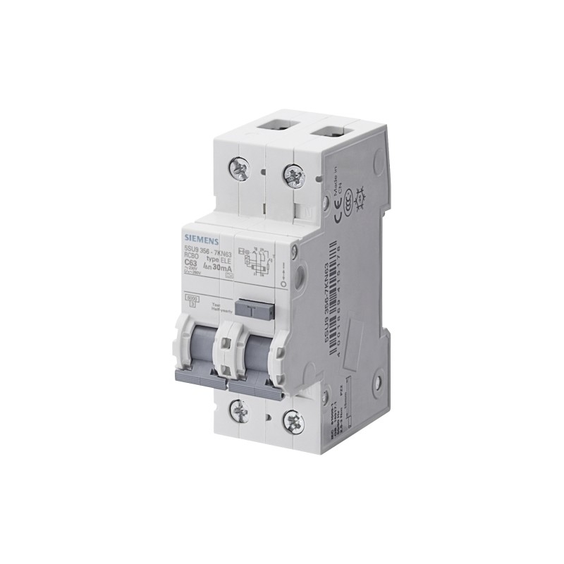 Siemens Interruptor de distribución de energía de baja tensión LS/DI 5SU9356-1KK16 RCBO AC 30MA 1 N C16 6KA