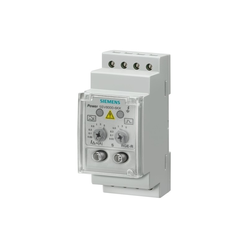 5SV8000-6KK Dispositivo de control de corriente diferencial Análogo tipo A IDN 0.03A 5A 0.02 5 Sec