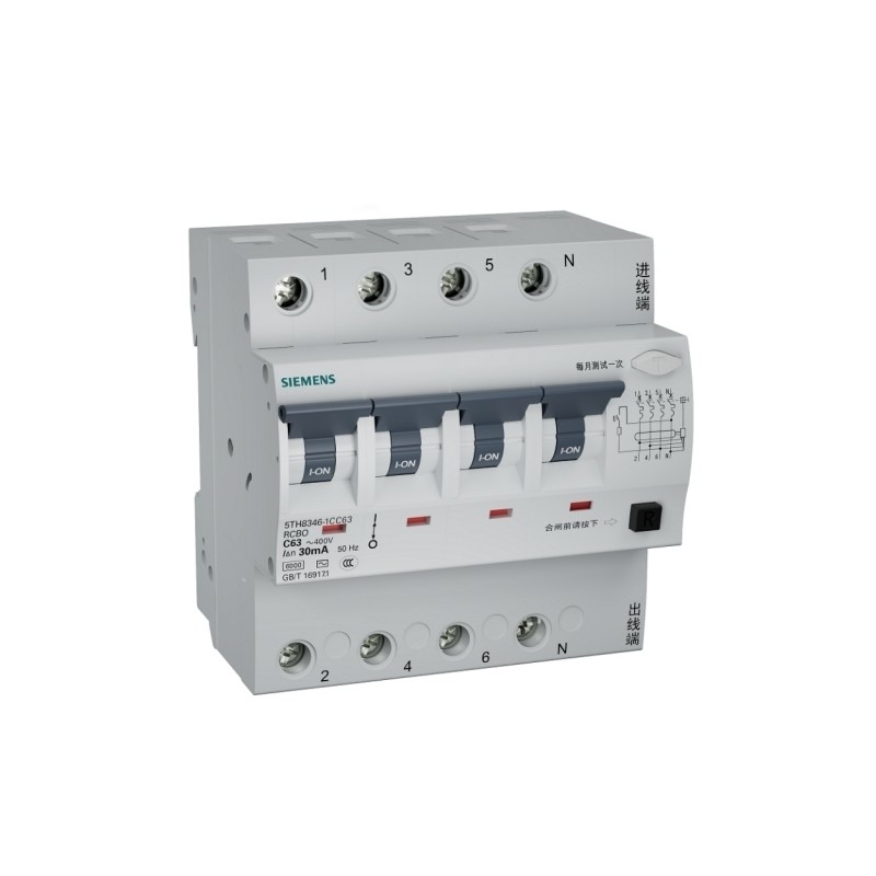 Siemens 5TH8346-1CC32 RCBO 4P C32 30mA ELE AC Corruptor de circuito para la interfaz de comunicación