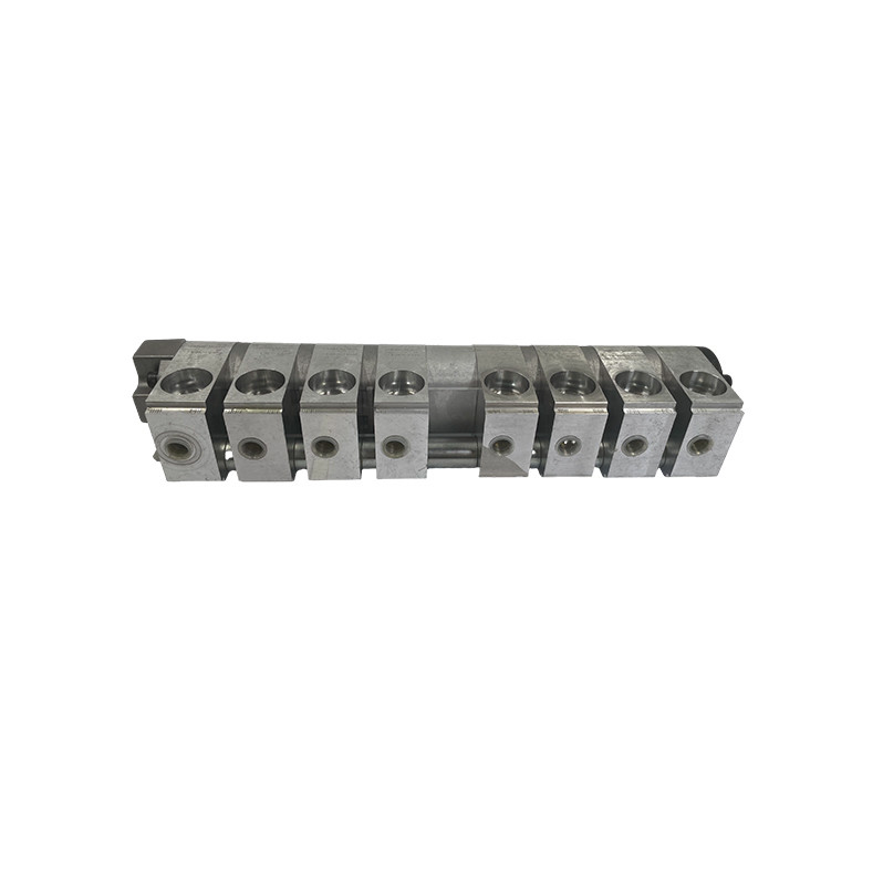 Bloque de manivela de válvula de bolas de 8 puertos para presión en el adaptador